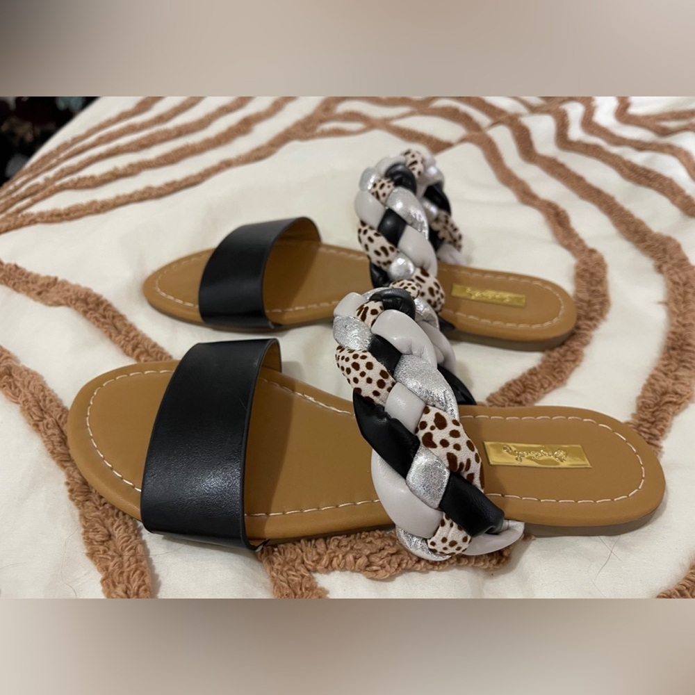 Women’s Douple Strap Leopard Print Sandals